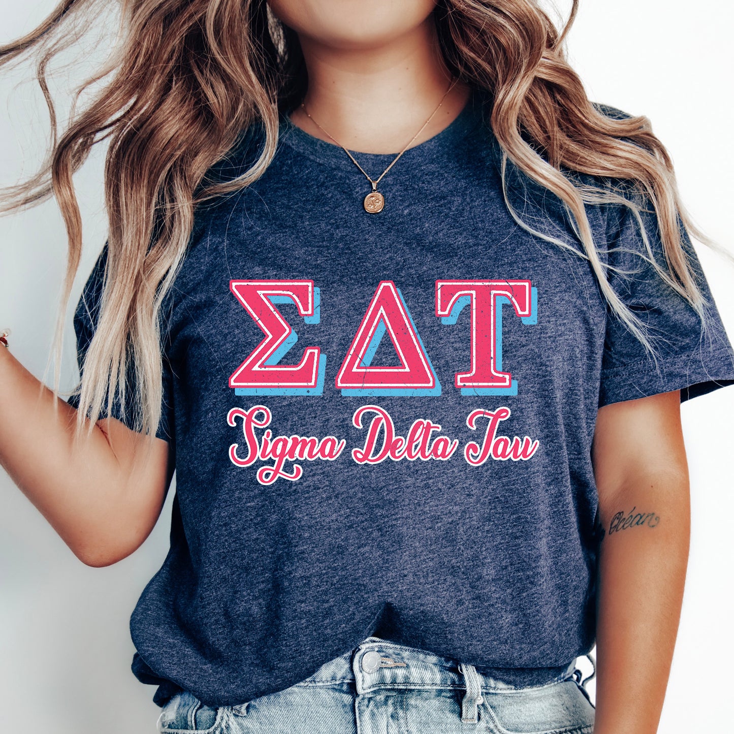 Sigma Delta Tau Greek Colors Sorority T-shirt _ 36090g