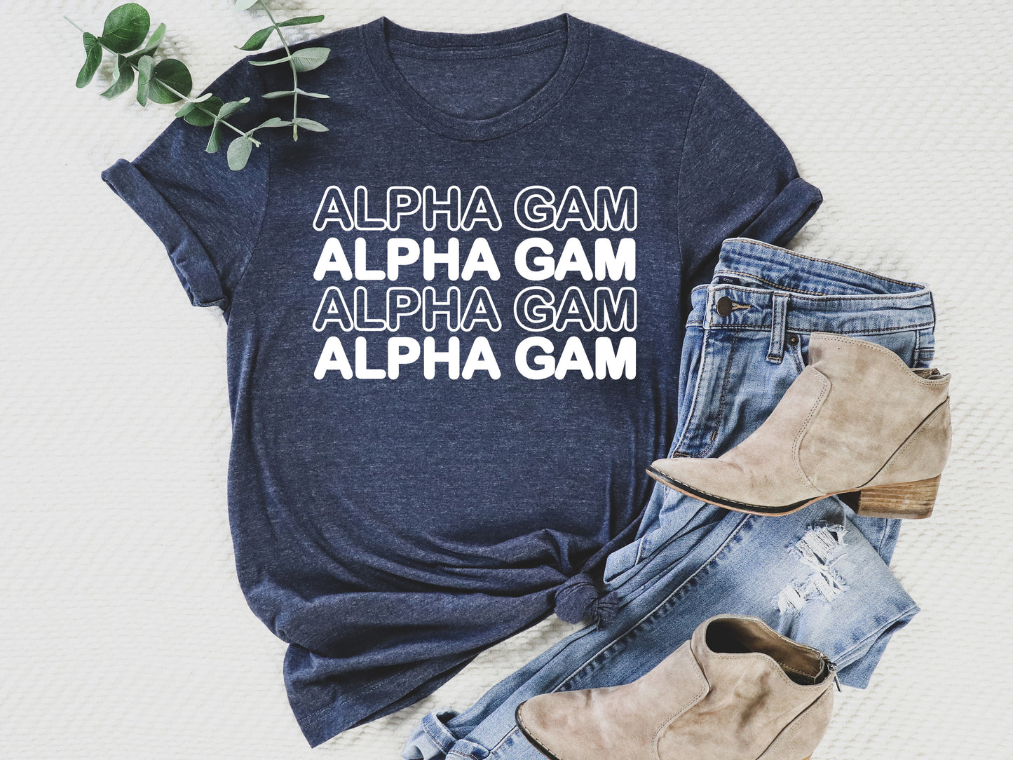 Alpha Gamma Delta Bold Bubble Letter Sorority T-shirt _ 2215g