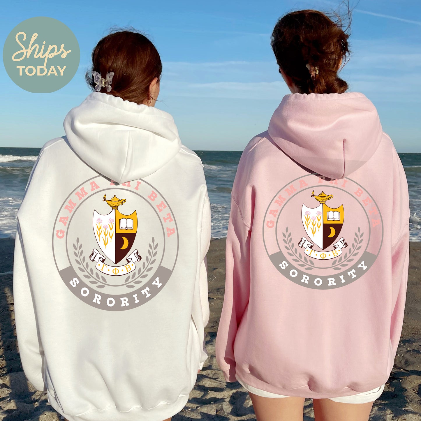 Gamma Phi Beta Crested Tradition Sorority Hoodie _ 32830g