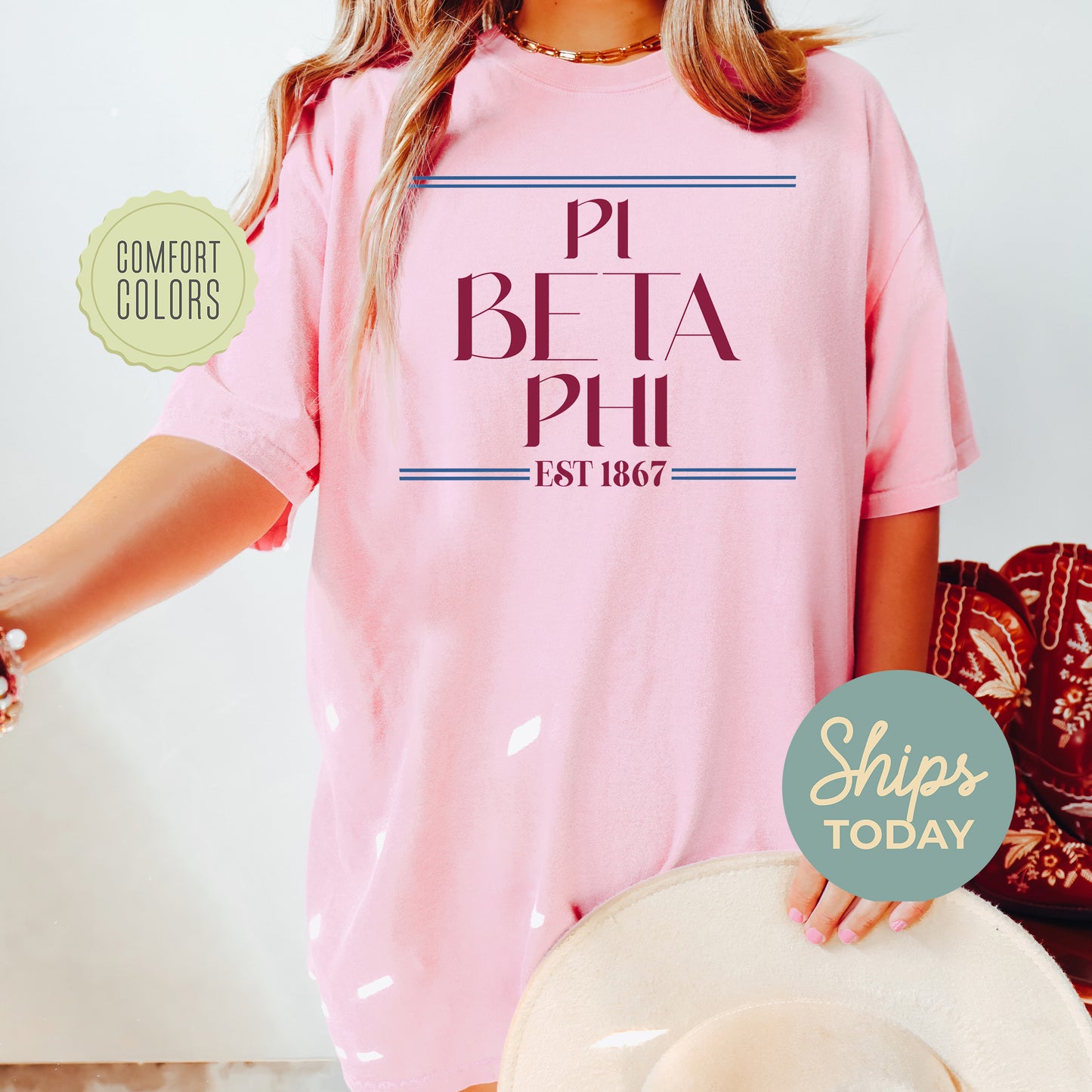 Pi Beta Phi Greek Harmony Comfort Colors Sorority T-shirt _ 34984g