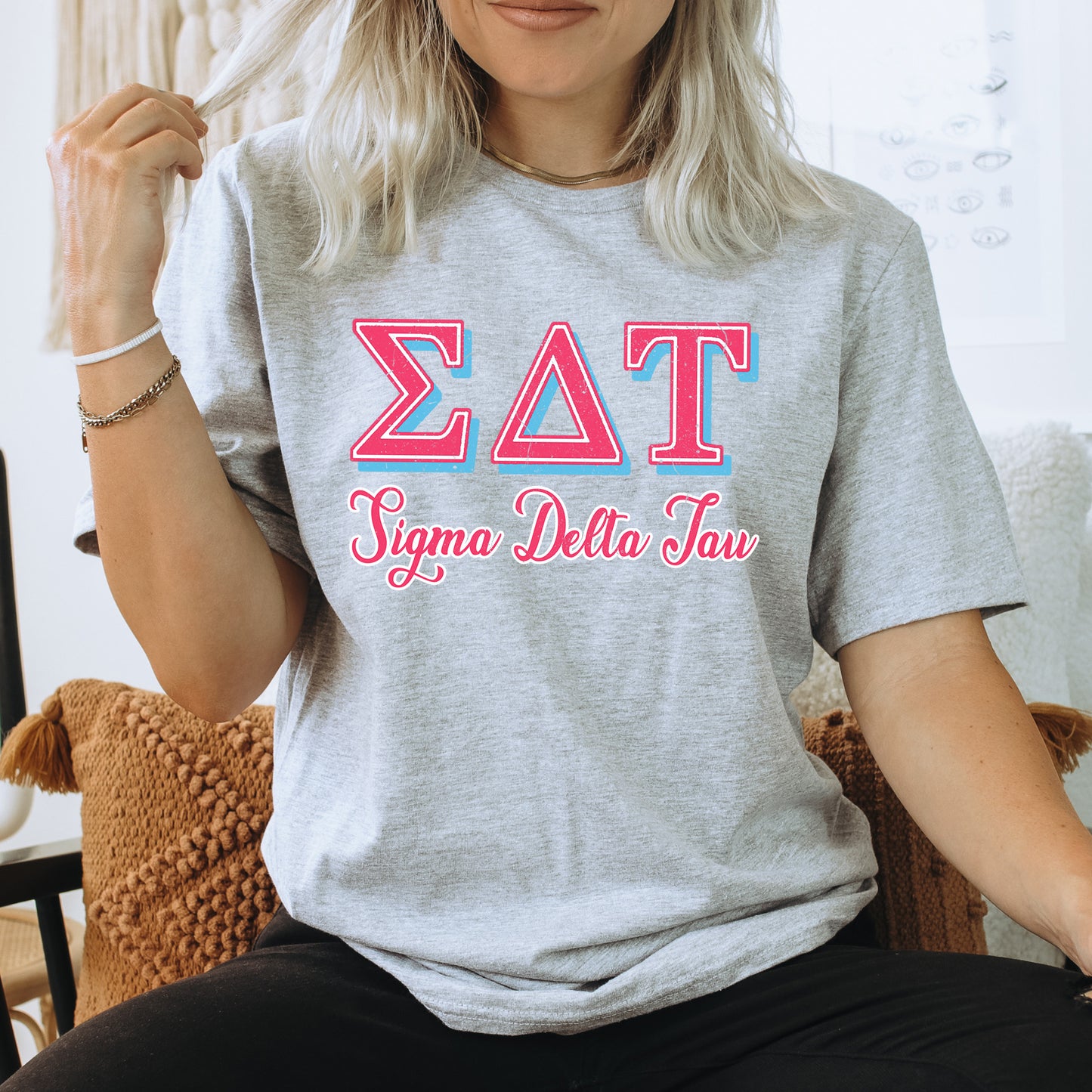 Sigma Delta Tau Greek Colors Sorority T-shirt _ 36090g
