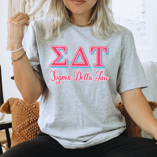 Sigma Delta Tau Greek Colors Sorority T-shirt _ 36090g