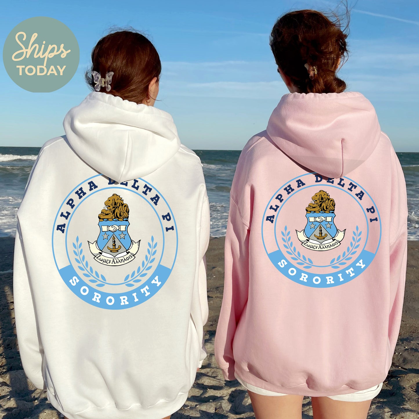 Alpha Delta Pi Crested Tradition Sorority Hoodie _ 32817g
