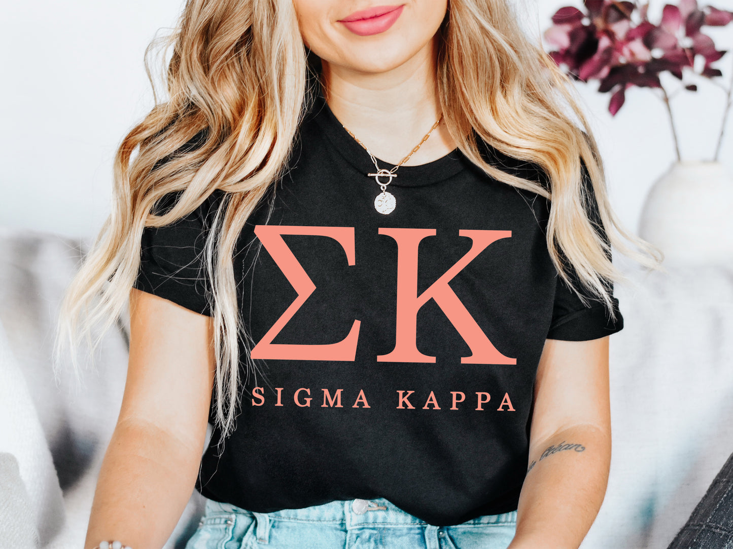 Sigma Kappa Pink Personality Sorority T-shirt _ 670g
