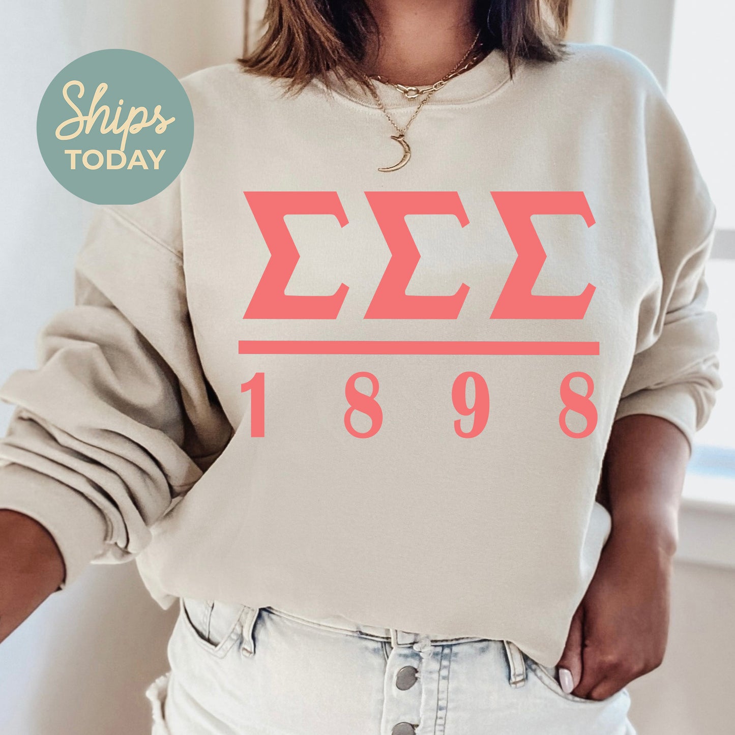 Sigma Sigma Sigma Monochromatic Sorority Sweatshirt _ 30866g