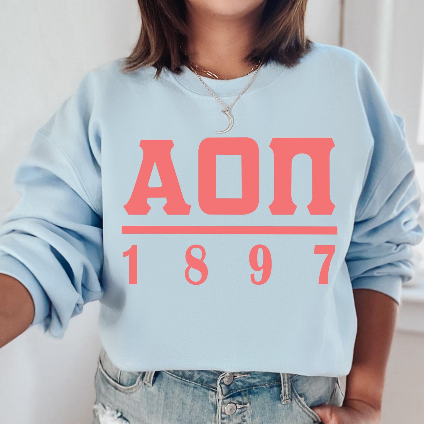 Alpha Omicron Pi Monochromatic Sorority Sweatshirt _ 30847g