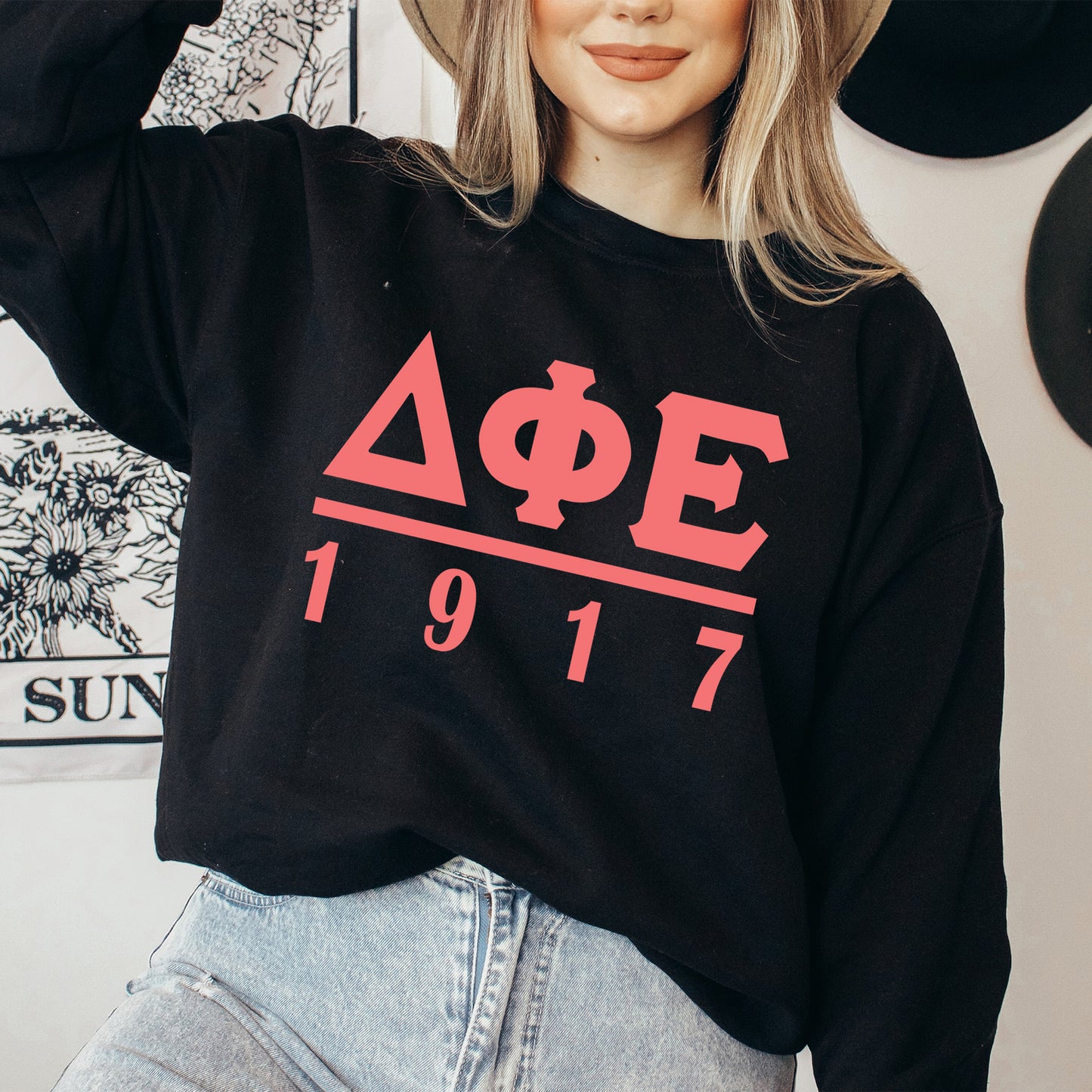 Delta Phi Epsilon Monochromatic Sorority Sweatshirt _ 30855g
