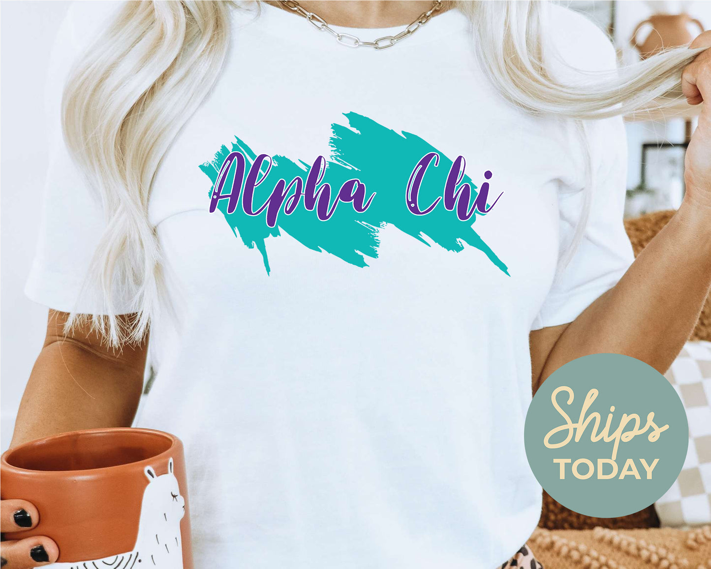 Alpha Chi Omega Paint Party Sorority T-shirt _ 4472g