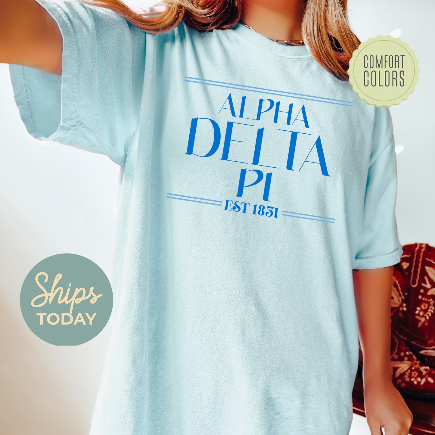 Alpha Delta Pi Greek Harmony Comfort Colors Sorority T-shirt _ 34965g