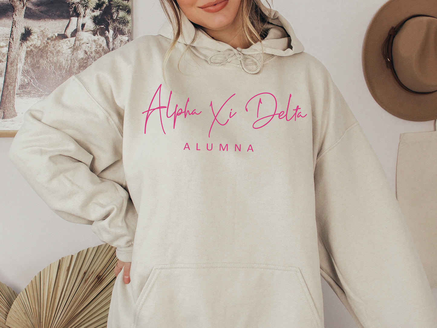 Alpha Xi Delta Simple and Sweet Alumna Sorority Hoodie _ 500g