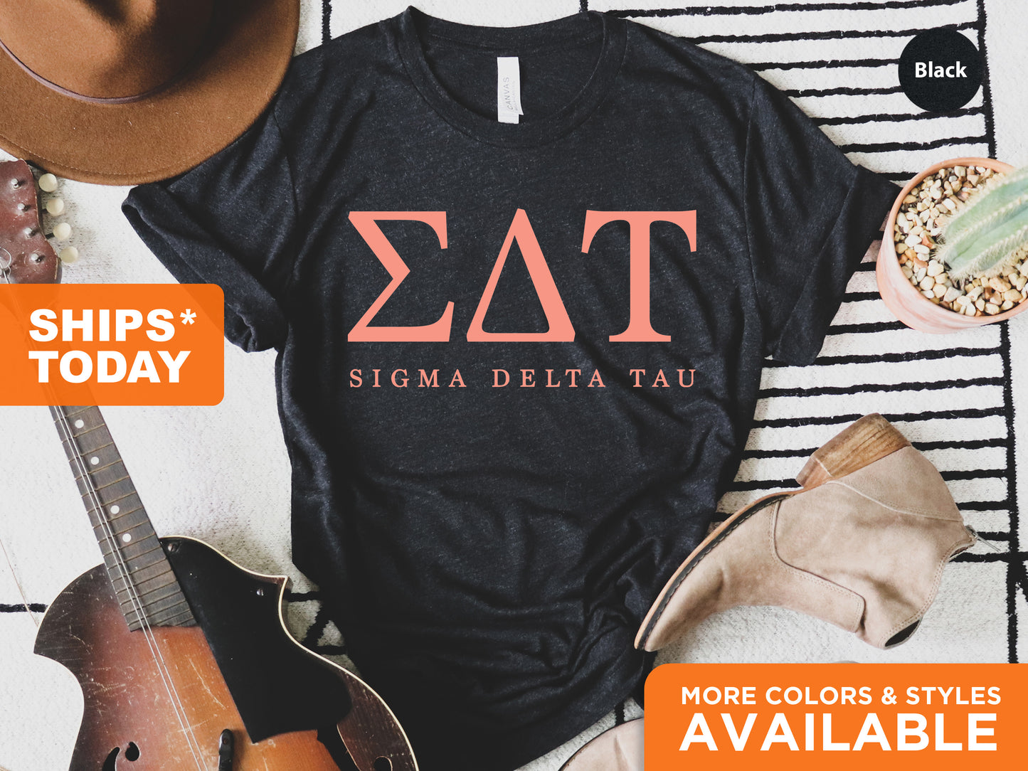 Sigma Delta Tau Pink Personality Sorority T-shirt _ 669g