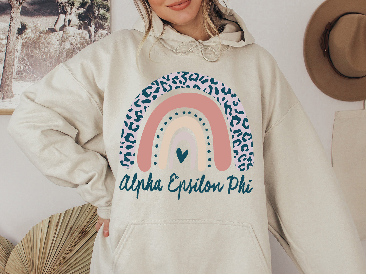 Alpha Epsilon Phi Greek Rainbow Sorority Hoodie _ 2735g