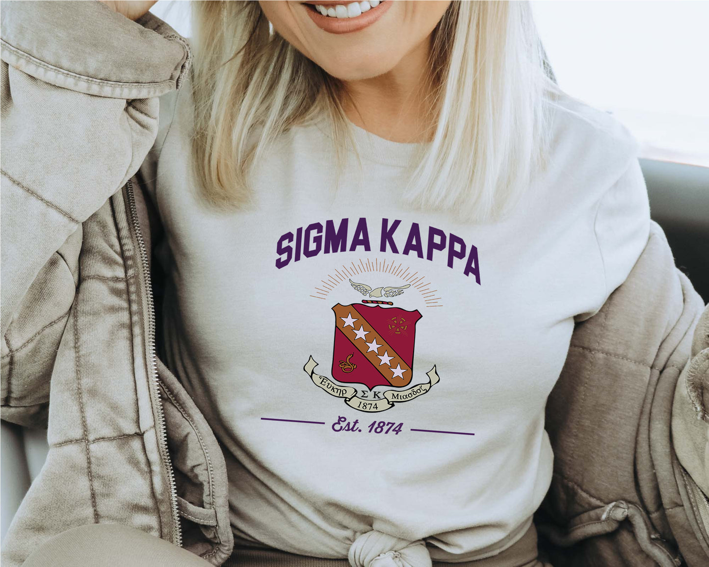 Sigma Kappa Loyalty Crest Sorority T-shirt _ 4442g