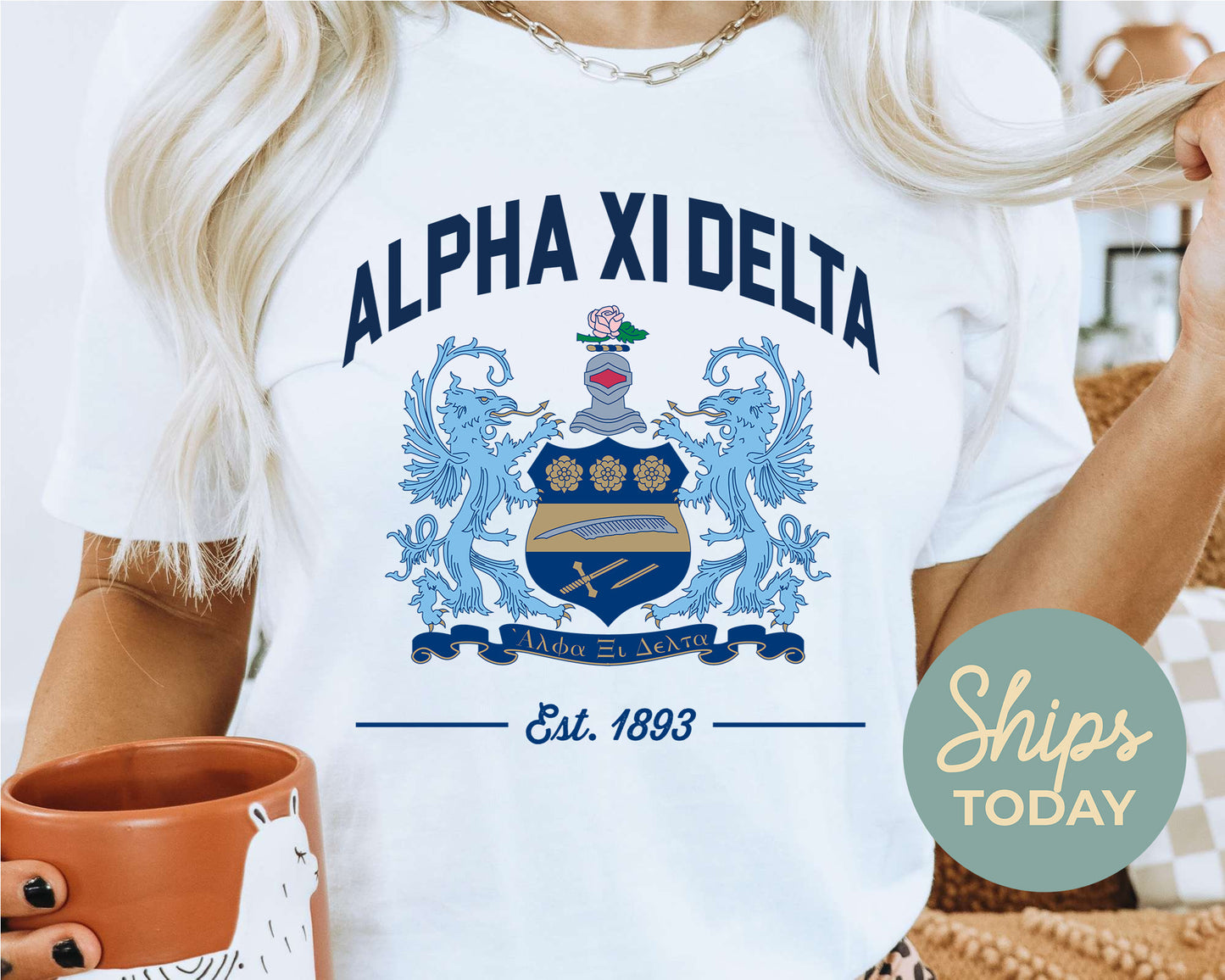 Alpha Xi Delta Loyalty Crest Sorority T-shirt _ 4428g
