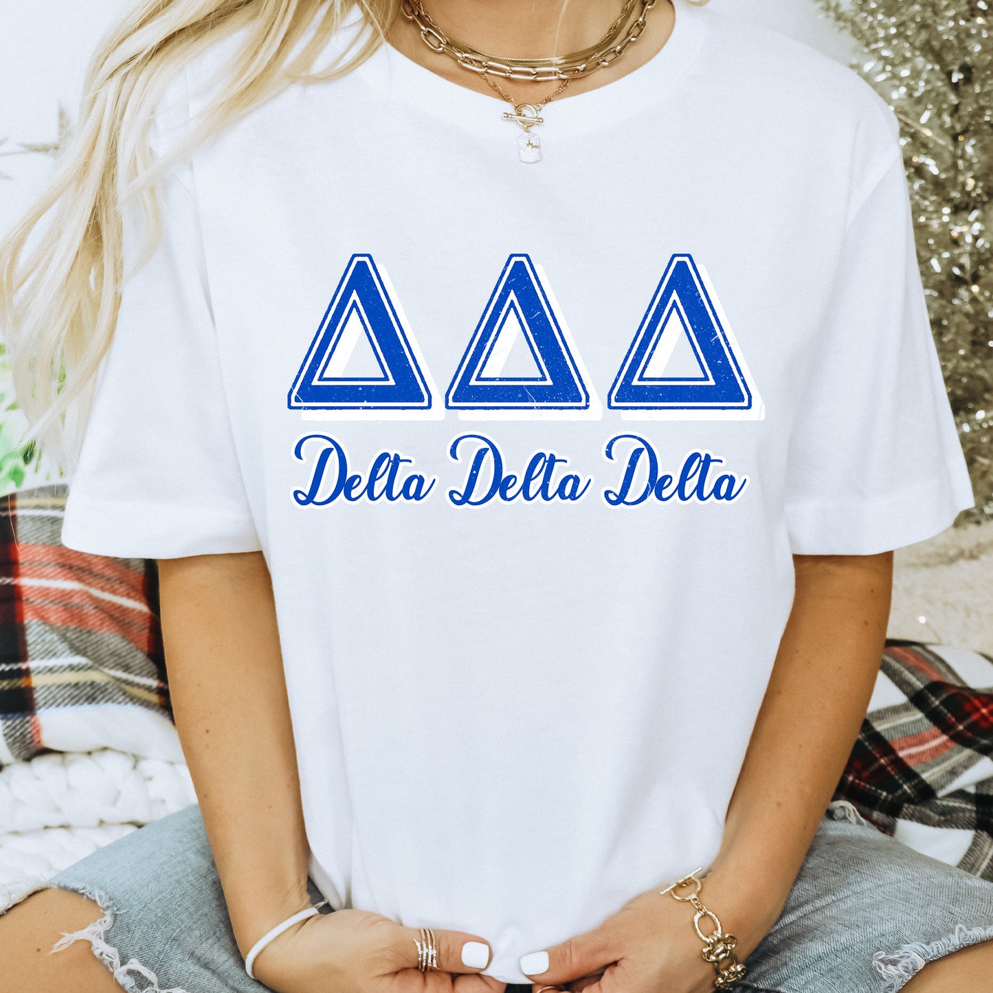 Delta Delta Delta Greek Colors Sorority T-shirt _ 36079g