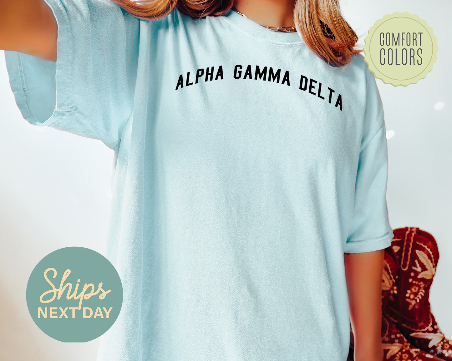 Alpha Gamma Delta Just Bold Comfort Colors Sorority T-shirt _ 2372g