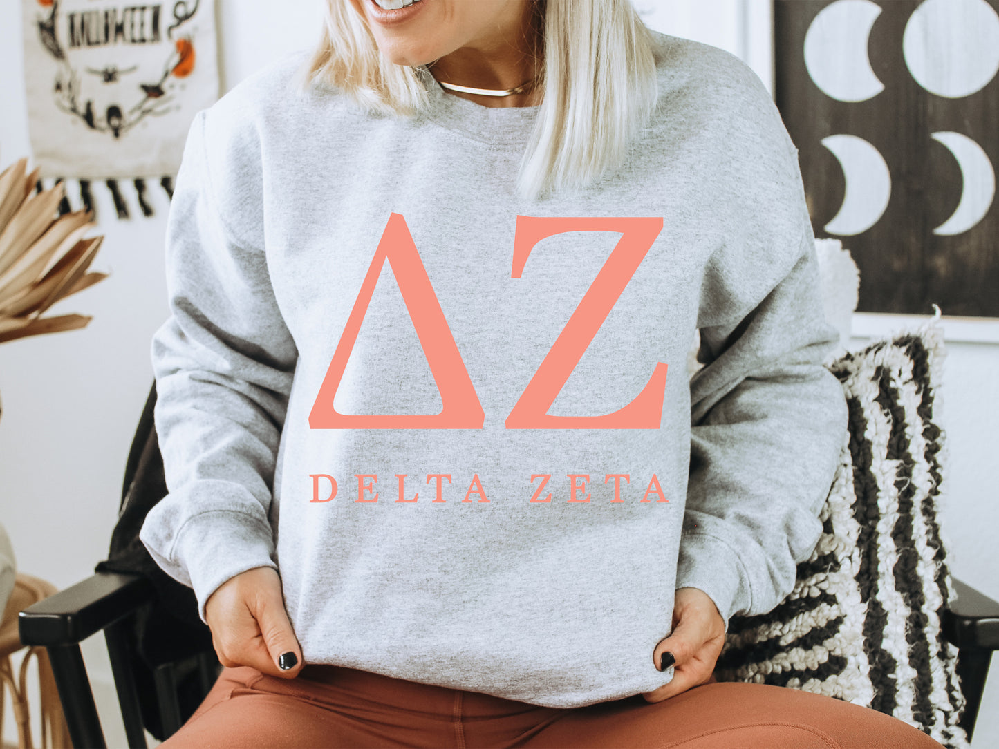 Delta Zeta Pink Personality Sorority Sweatshirt _ 661g