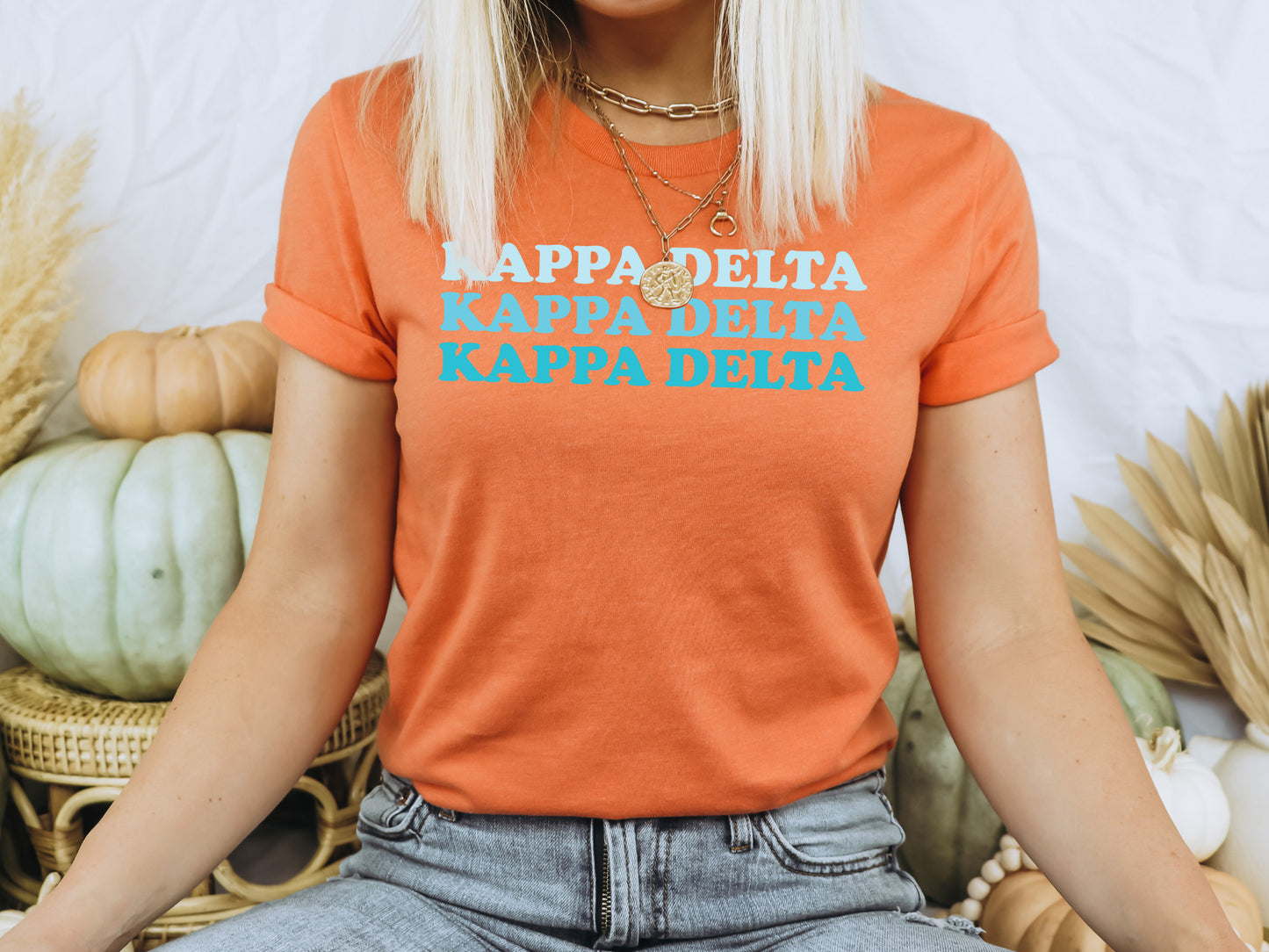 Kappa Delta Touch of Blue Sorority T-shirt _ 2593g