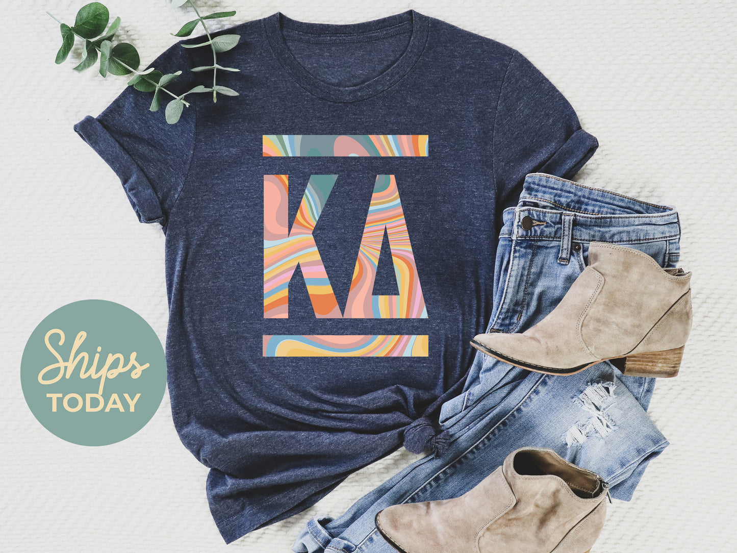 Kappa Delta Multicolor Letters Sorority T-shirt _ 30477g