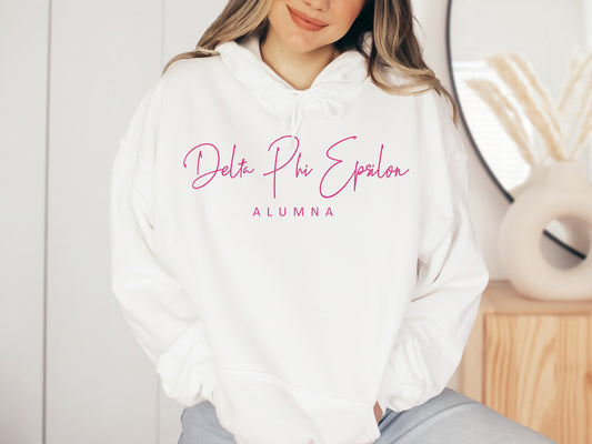 Delta Phi Epsilon Simple and Sweet Alumna Sorority Hoodie _ 504g