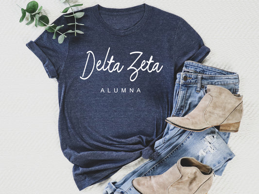 Delta Zeta Flashy Alumna Sorority T-shirt _ 2538g