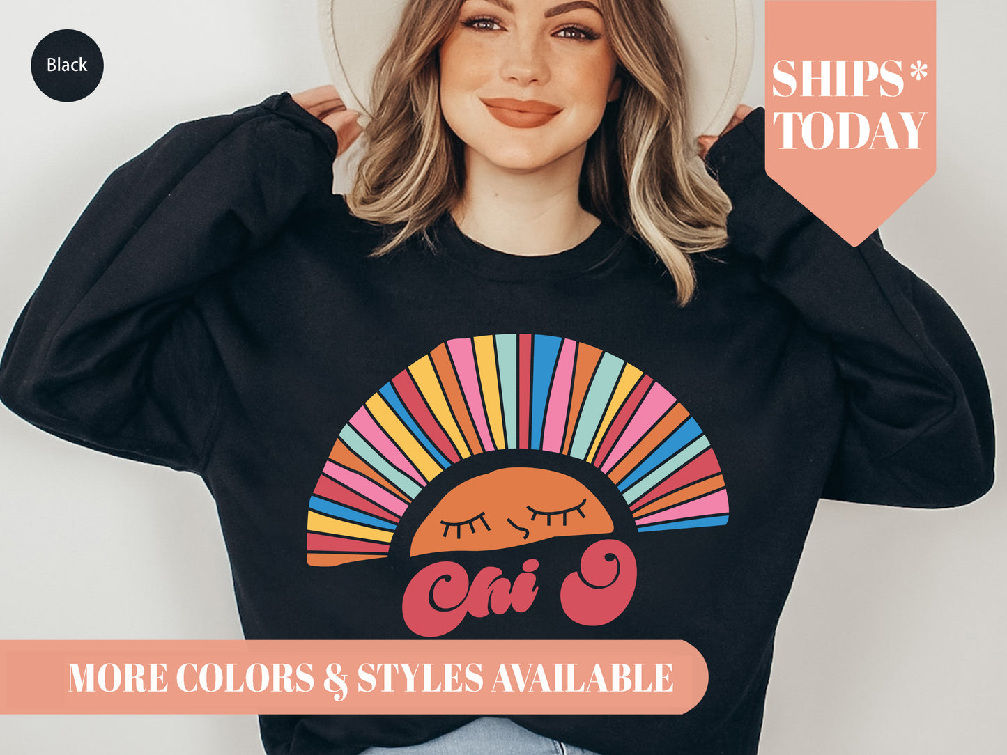 Chi Omega Sunshine Sorority Sweatshirt _ 3316g
