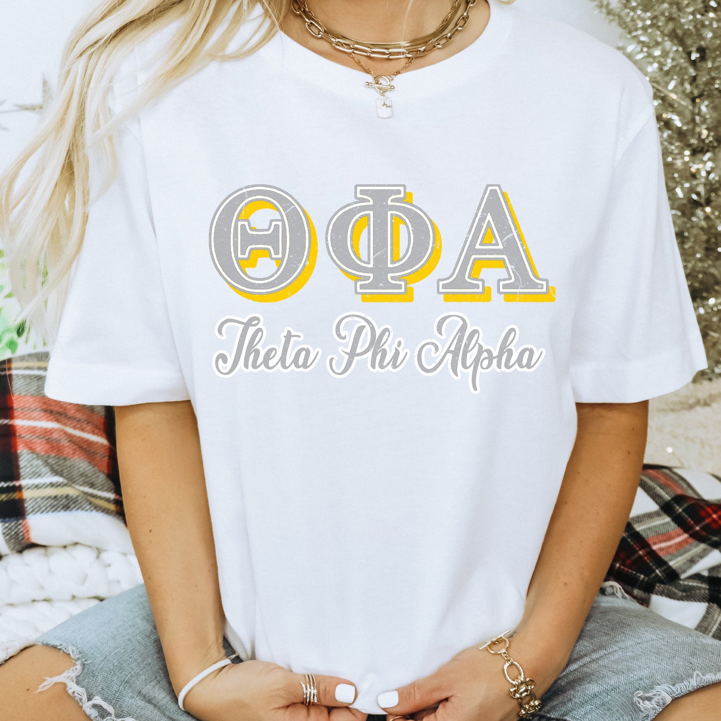 Theta Phi Alpha Greek Colors Sorority T-shirt _ 36093g