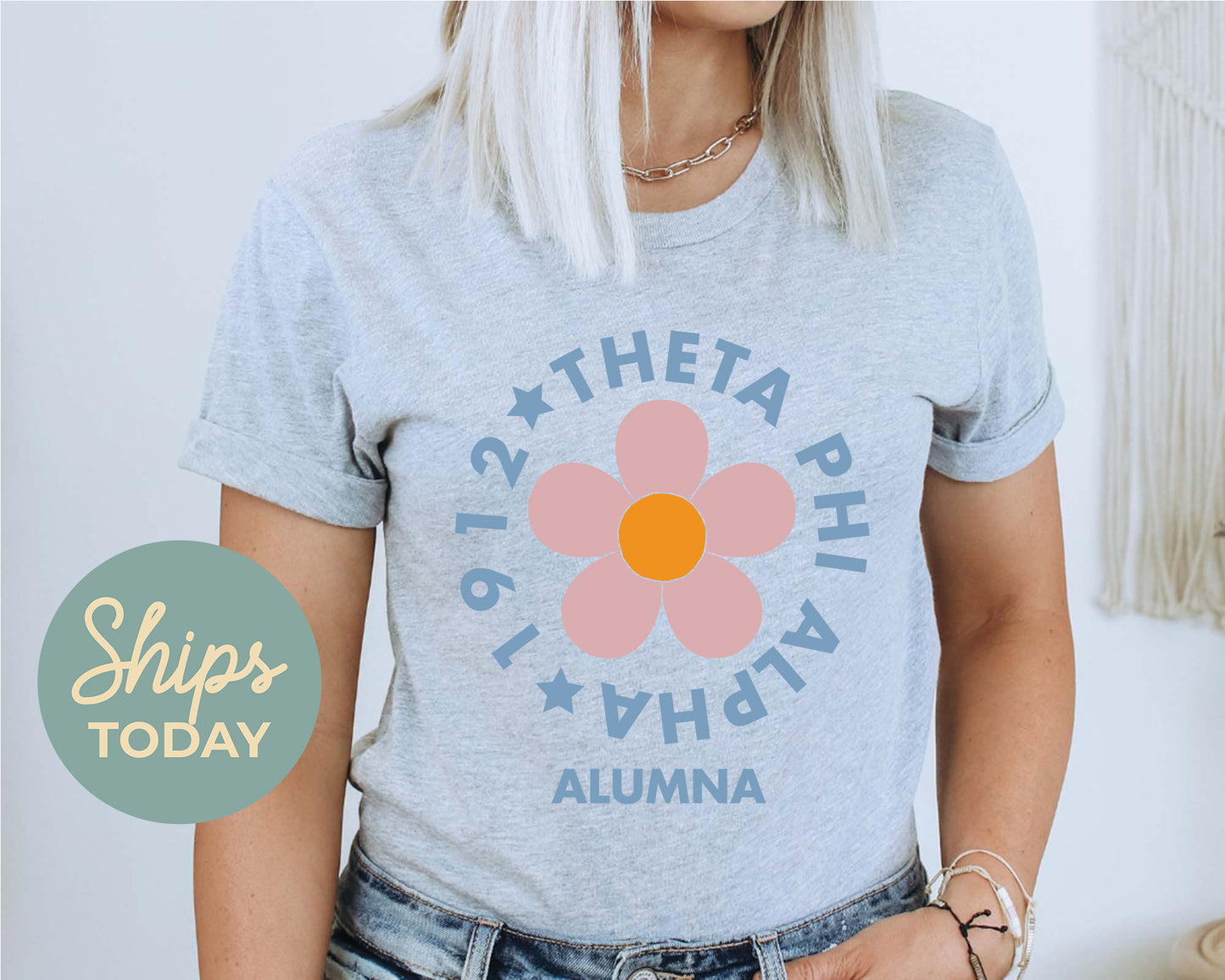 Theta Phi Alpha Floral Alumna Sorority T-shirt _ 2575g