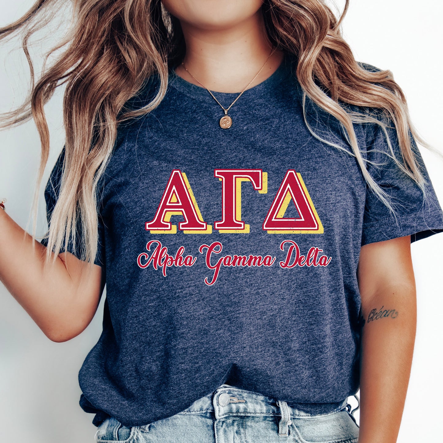 Alpha Gamma Delta Greek Colors Sorority T-shirt _ 36072g