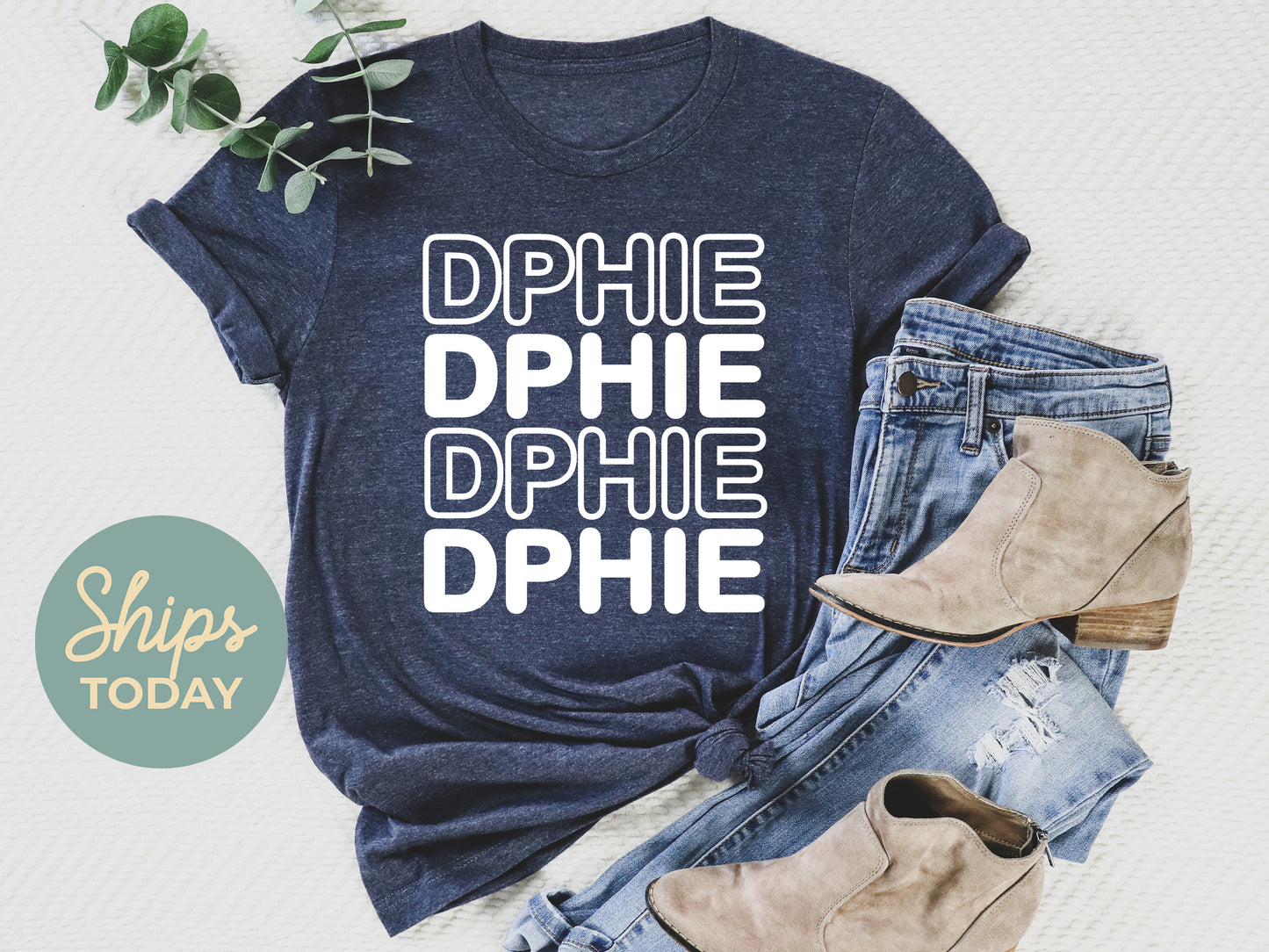 Delta Phi Epsilon Bold Bubble Letter Sorority T-shirt _ 2224g