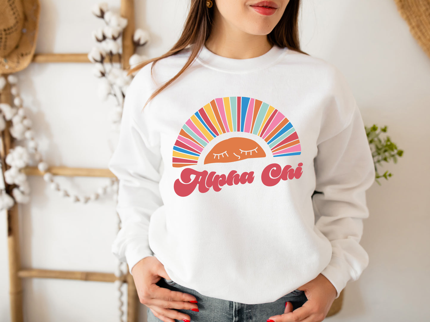Alpha Chi Omega Sunshine Sorority Sweatshirt _ 3307g