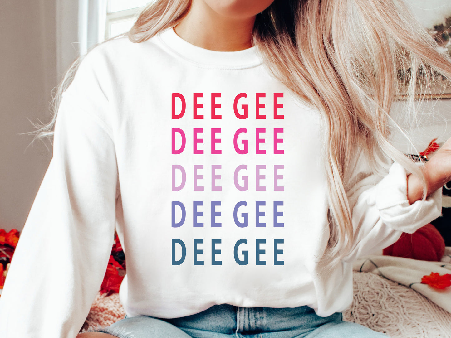 Delta Gamma Bright and Stacked Sorority Sweatshirt _ 11g