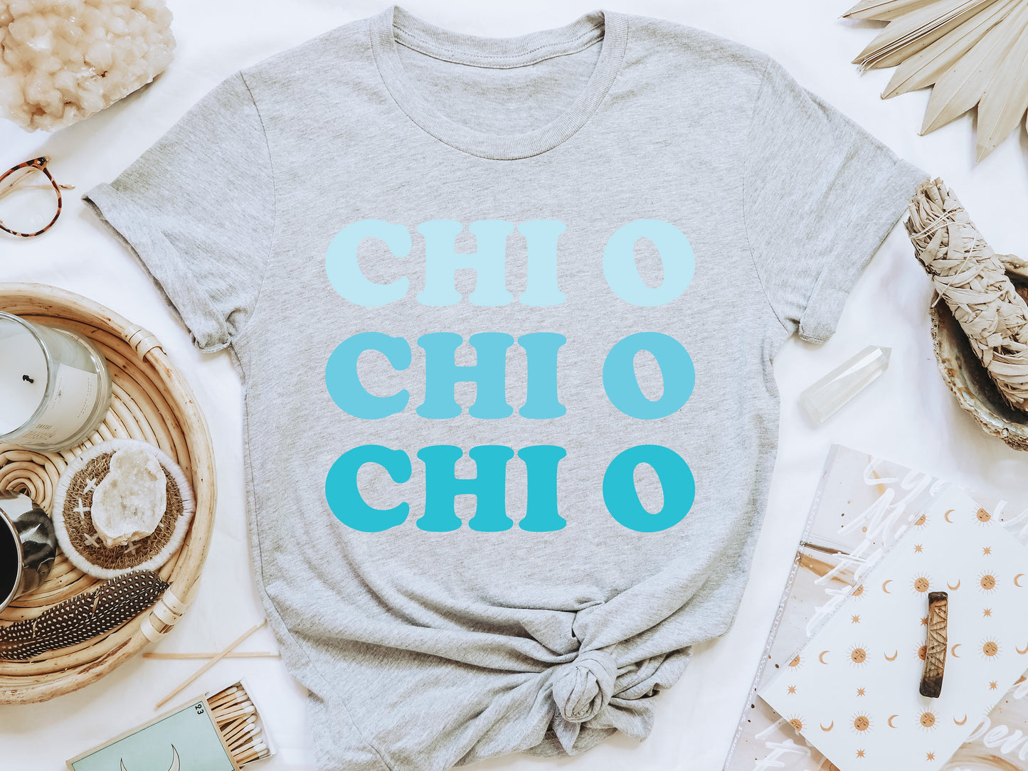 Chi Omega Touch of Blue Sorority T-shirt _ 2586g
