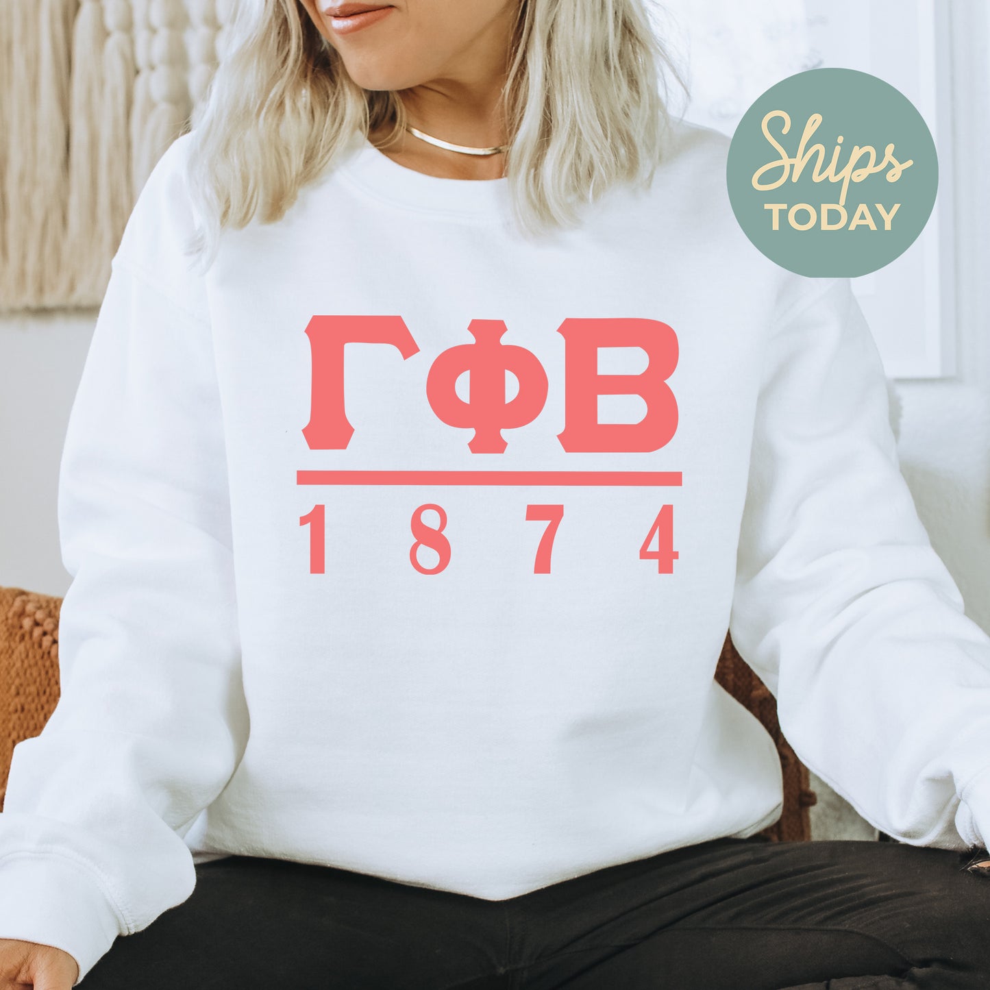 Gamma Phi Beta Monochromatic Sorority Sweatshirt _ 30857g