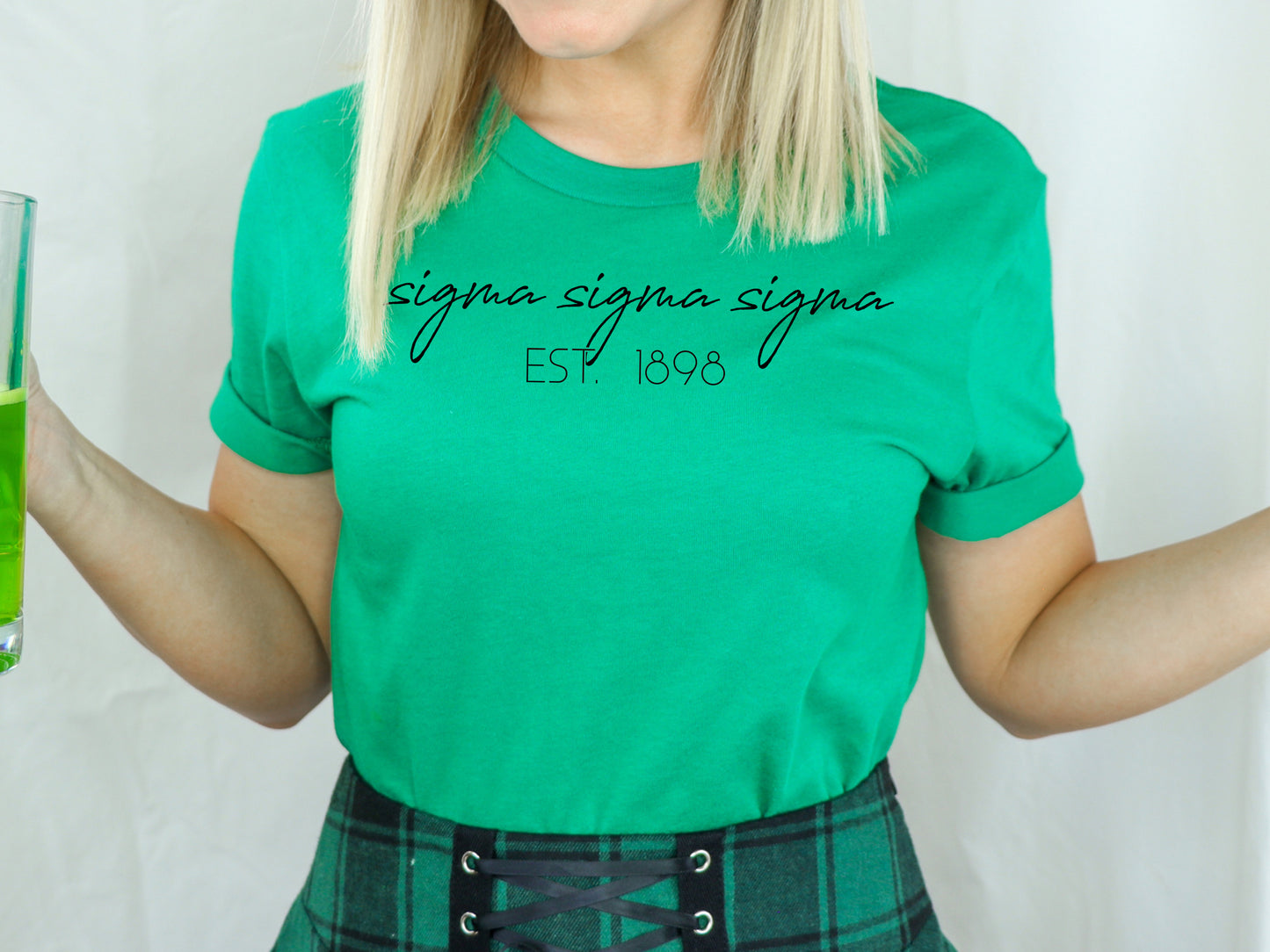 Sigma Sigma Sigma Black Calligraphy Sorority T-shirt _ 2340g
