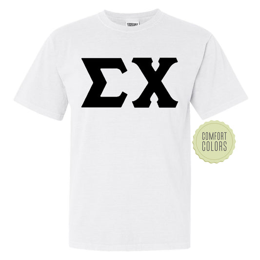 Sigma Chi Black Letters Comfort Colors Farternity T-shirt _ 34929g