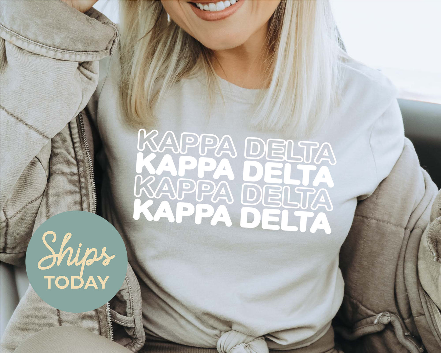 Kappa Delta Bold Bubble Letter Sorority T-shirt _ 2228g