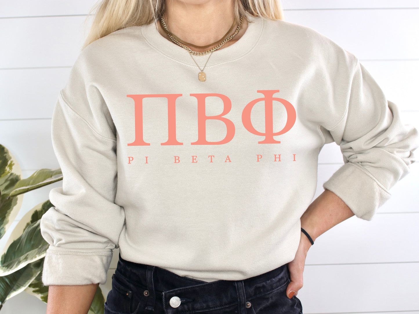 Pi Beta Phi Pink Personality Sorority Sweatshirt _ 668g
