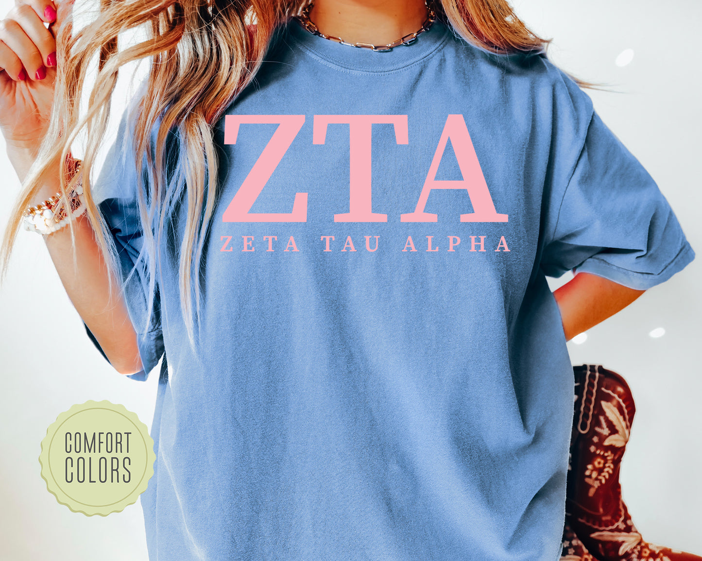Zeta Tau Alpha Everything Pink Comfort Colors Sorority T-shirt _ 335g