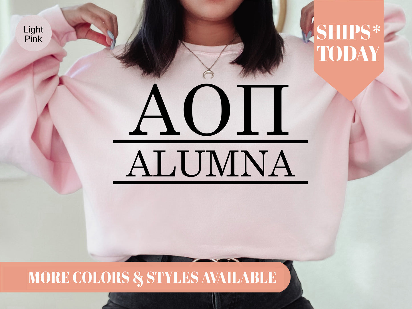 Alpha Omicron Pi Just Turned Alumna Sorority Sweatshirt _ 30738g