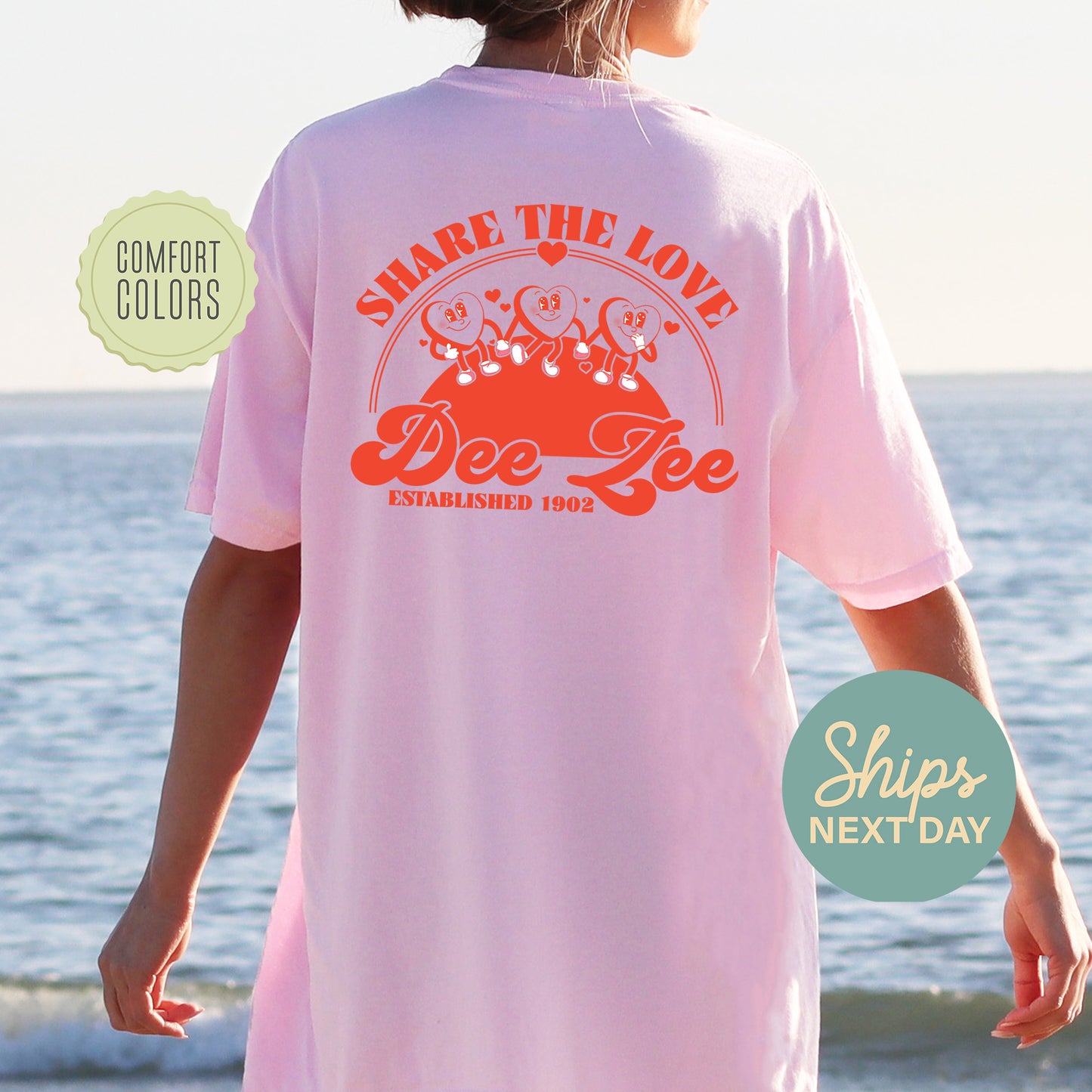 Delta Zeta Share the Love Comfort Colors Sorority T-shirt _ 33245g