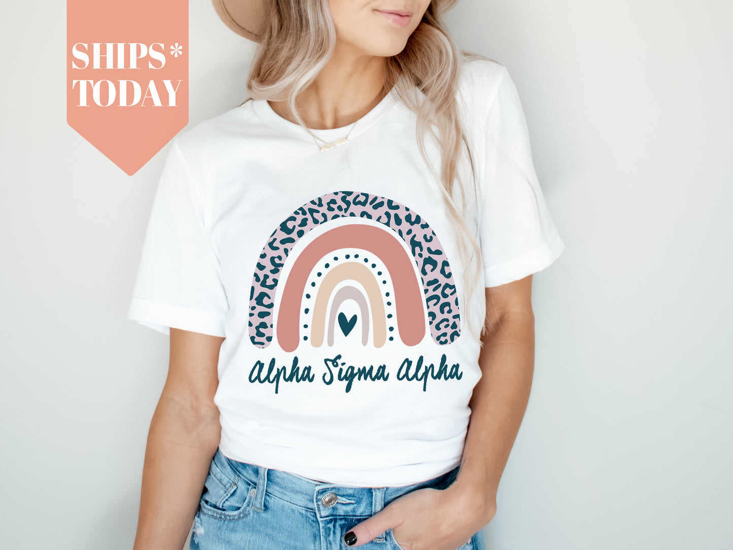 Alpha Sigma Alpha Greek Rainbow Sorority T-shirt _ 2739g