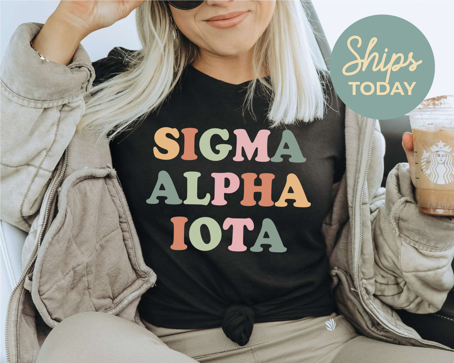 Sigma Alpha Iota Bright and Colorful Sorority T-shirt _ 3479g