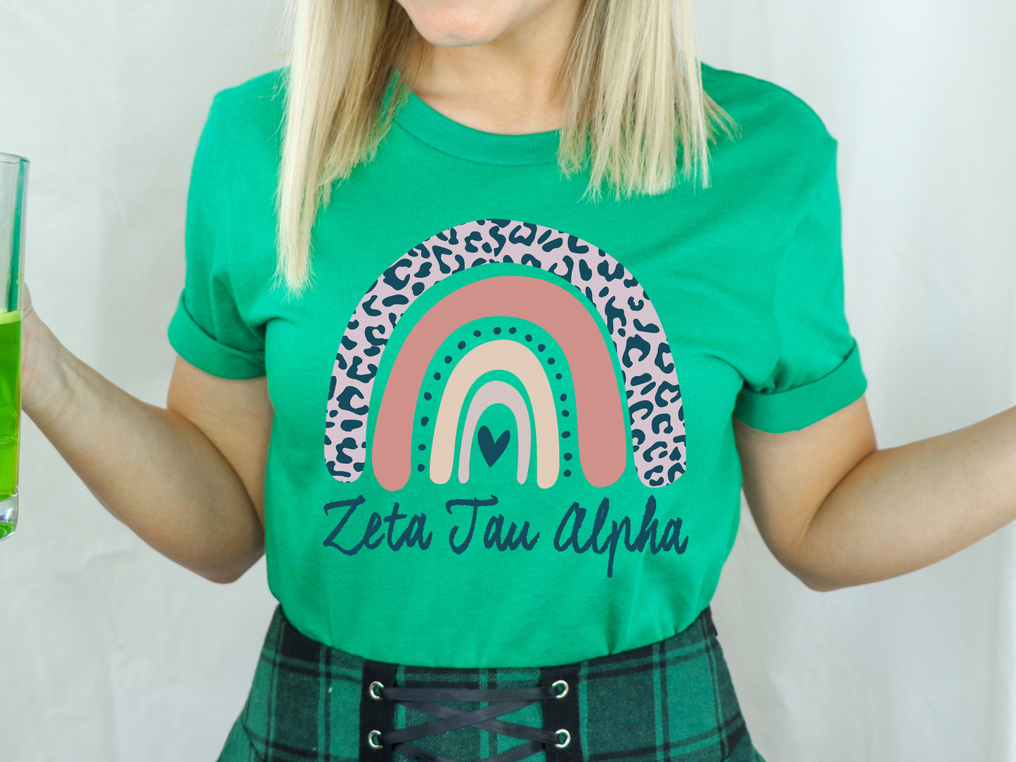 Zeta Tau Alpha Greek Rainbow Sorority T-shirt _ 2758g