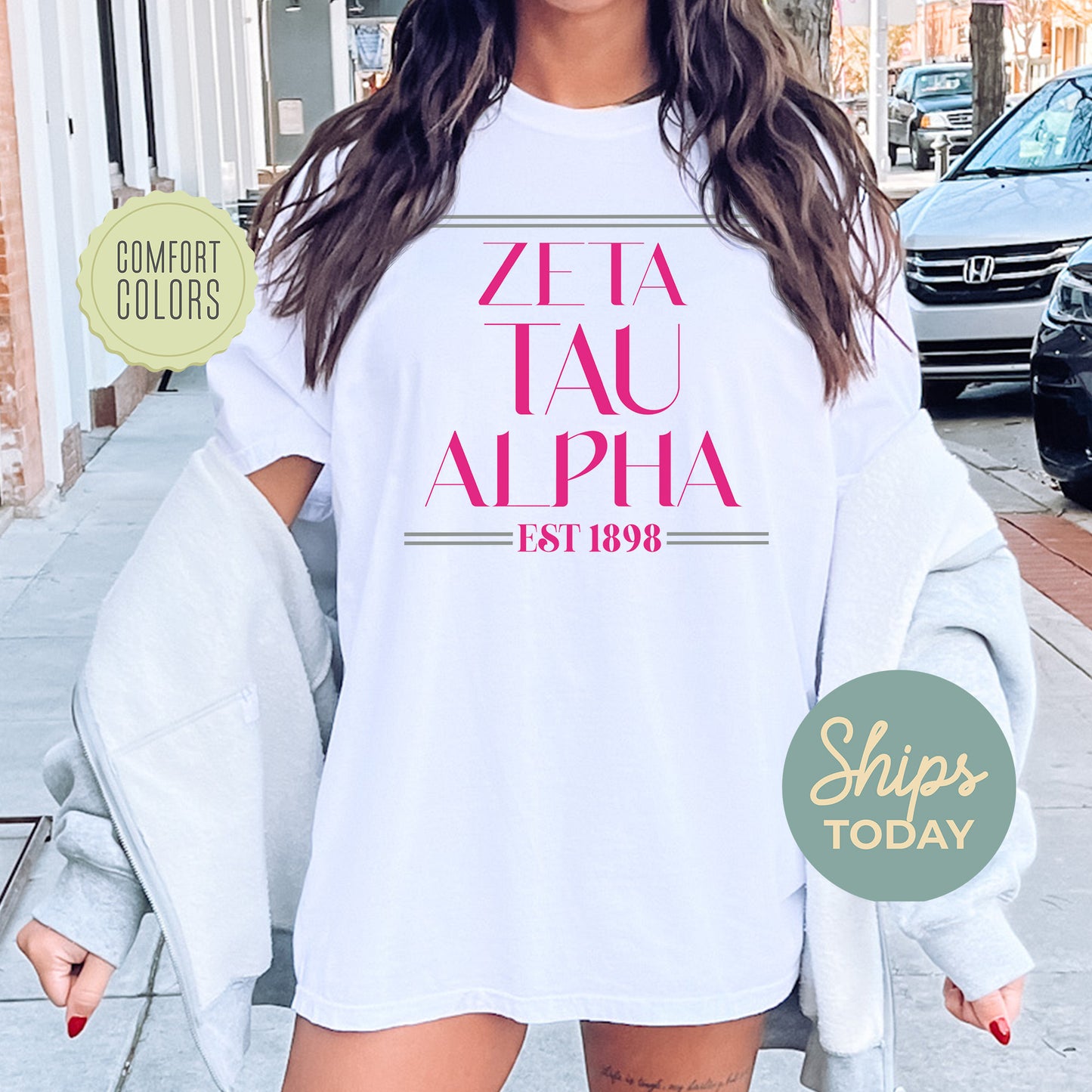 Zeta Tau Alpha Greek Harmony Comfort Colors Sorority T-shirt _ 34989g