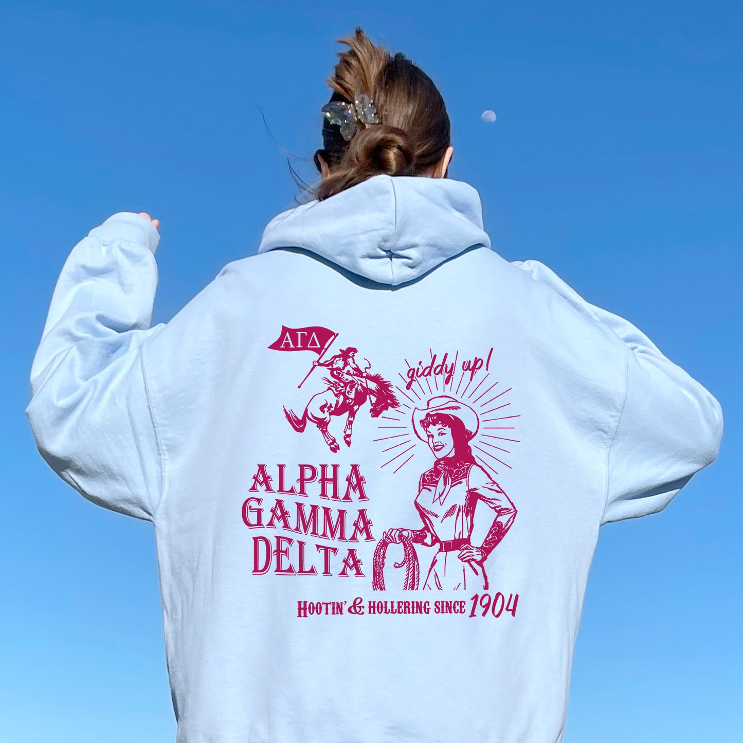 Alpha Gamma Delta Giddy Up Sorority Hoodie _ 36177g