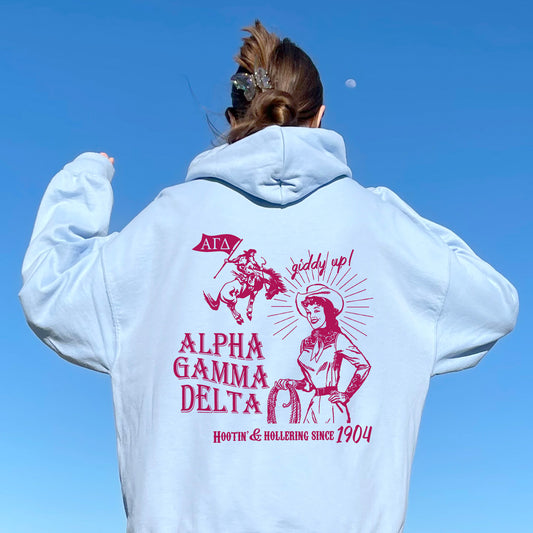 Alpha Gamma Delta Giddy Up Sorority Hoodie _ 36177g