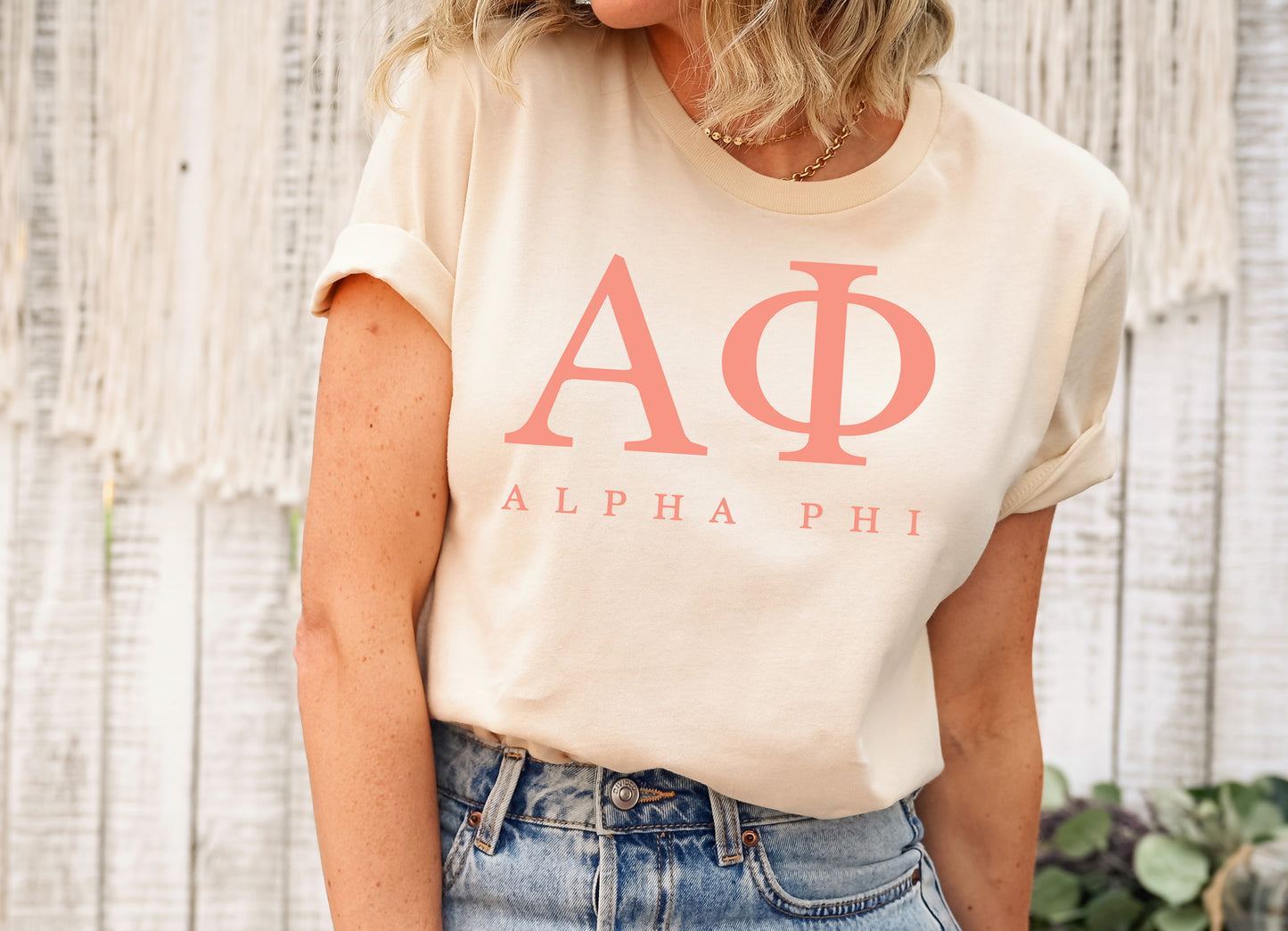 Alpha Phi Pink Personality Sorority T-shirt _ 653g