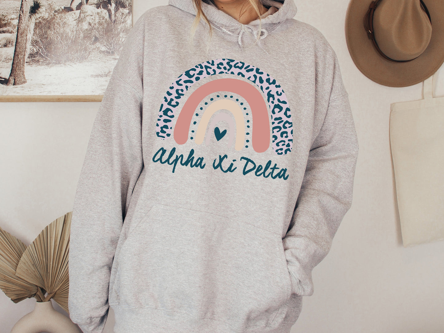 Alpha Xi Delta Greek Rainbow Sorority Hoodie _ 2741g