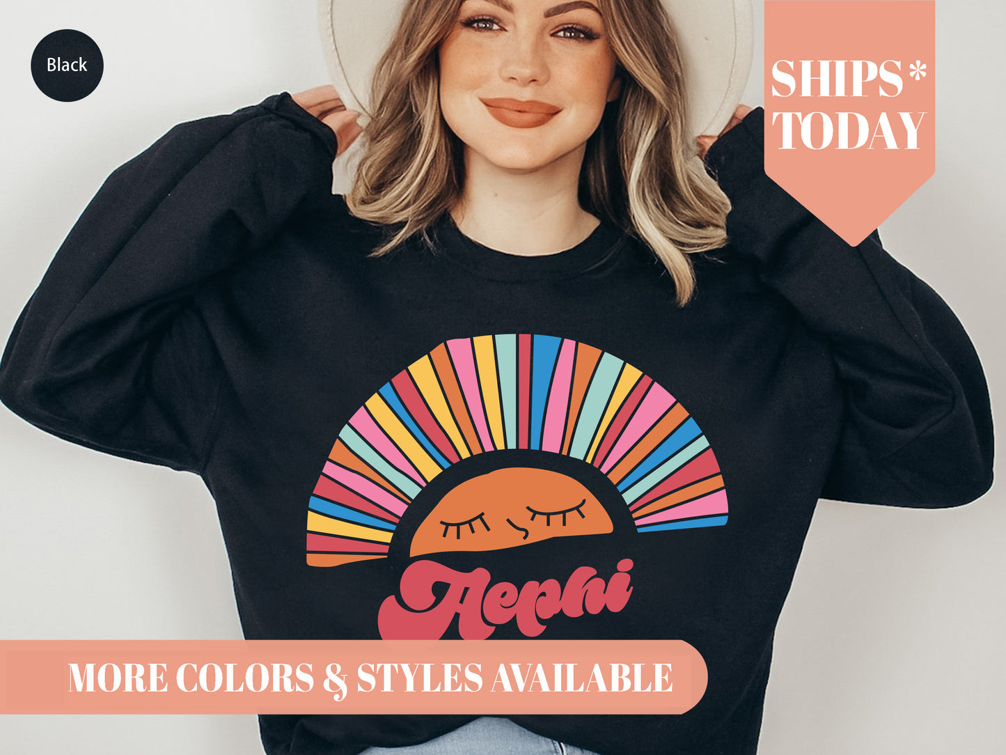 Alpha Epsilon Phi Sunshine Sorority Sweatshirt _ 3309g